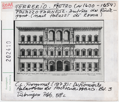 Vorschaubild Rom: Palazzo Farnese, Aufriss der Rückfront. Pietro Ferrerio 